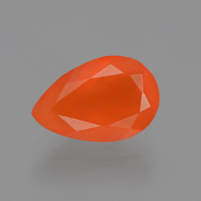 Opale de feu orange naturelle en forme de poire, 1,28 ct, translucide