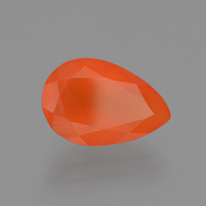Opale de feu orange naturelle en forme de poire, 1,28 ct, translucide