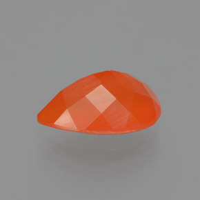 Opale de feu orange naturelle en forme de poire, 1,28 ct, translucide
