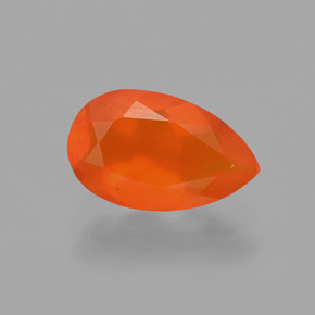 Opale de feu Orange naturelle En forme de poire, 0.83 ct, Transparent