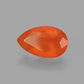 Opale de feu Orange naturelle En forme de poire, 0.83 ct, Transparent