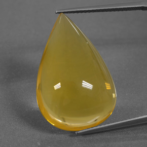 Opale de feu Jaune orange naturelle En forme de poire, 16.66 ct, Transparent