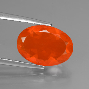 Opale de feu Orange naturelle Coupe ovale, 2.04 ct, Transparent