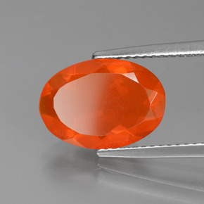Opale de feu Orange naturelle Coupe ovale, 2.04 ct, Transparent