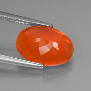 Opale de feu Orange naturelle Coupe ovale, 2.04 ct, Transparent