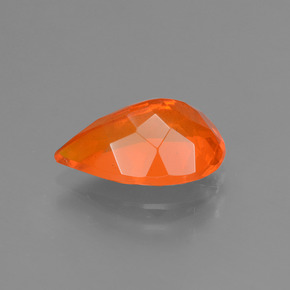 Opale de feu orange naturelle en forme de poire, 1,65 ct, transparent