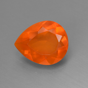 Opale de feu orange naturelle en forme de poire, 2,04 ct, transparent