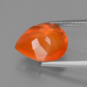 Opale de feu orange naturelle en forme de poire, 2,04 ct, transparent