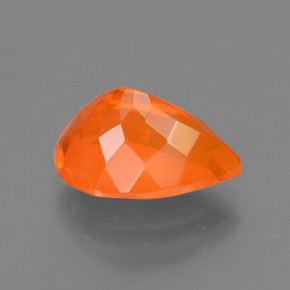Opale de feu Orange naturelle En forme de poire, 2.84 ct, Transparent