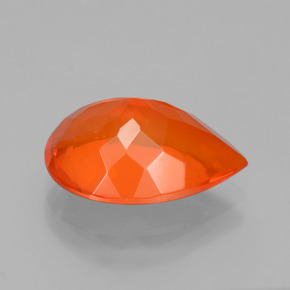 Opale de feu orange naturelle en forme de poire, 3,23 ct, transparent