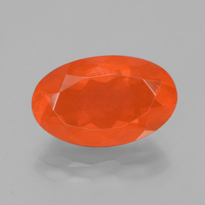 Opale de feu orange naturelle coupe ovale, 2,58 ct, transparent
