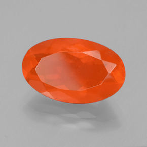 Opale de feu orange naturelle coupe ovale, 2,58 ct, transparent