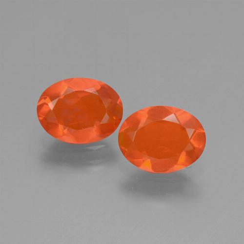 Achetez naturel 1.31ct Orange rouge foncé Opale de feu gems, Coupe ovale, En provenance Mexique chez GemSelect. En stock, livraison internationale!