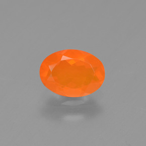 Opale de feu orange naturelle coupe ovale, 0,48 ct, transparent