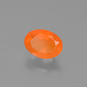 Opale de feu orange naturelle coupe ovale, 0,48 ct, transparent