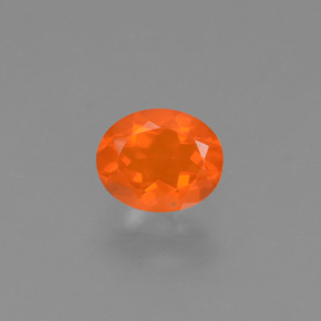 Opale de feu Orange naturelle Coupe ovale, 0.43 ct, Transparent