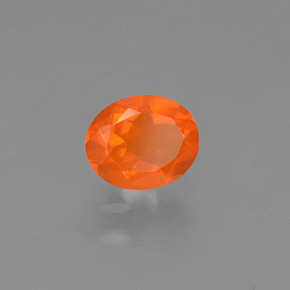 Opale de feu Orange naturelle Coupe ovale, 0.43 ct, Transparent