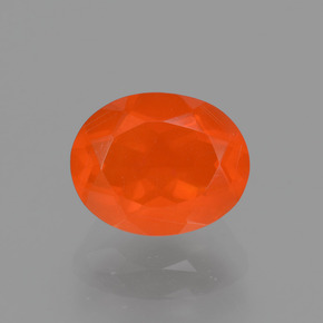 Opale de feu orange naturelle coupe ovale, 1,12 ct, transparent