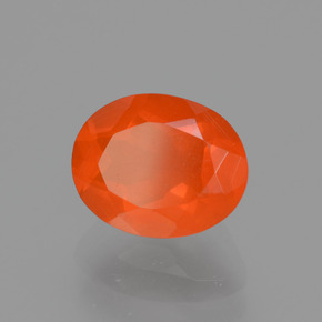 Opale de feu orange naturelle coupe ovale, 1,12 ct, transparent