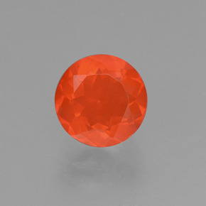 Opale de feu orange naturelle coupe roude, 0,96 ct, transparent