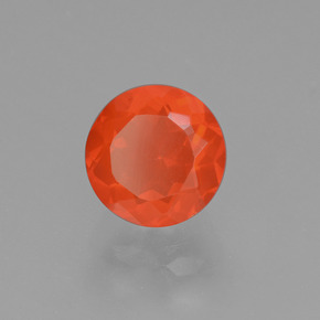 Opale de feu orange naturelle coupe roude, 0,96 ct, transparent