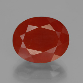 Opale de feu orange rougeâtre naturelle coupe ovale, 5,11 ct, translucide