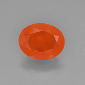 Opale de feu orange naturelle coupe ovale, 0,98 ct, transparent