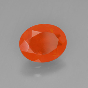 Opale de feu orange naturelle coupe ovale, 0,98 ct, transparent