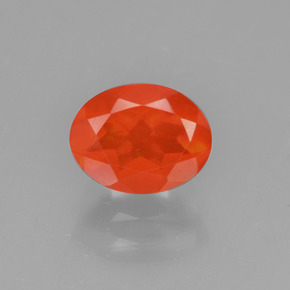 Opale de feu Orange naturelle Coupe ovale, 0.71 ct, Transparent
