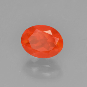 Opale de feu Orange naturelle Coupe ovale, 0.71 ct, Transparent