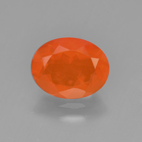 Opale de feu orange naturelle coupe ovale, 1,05 ct, transparent