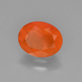 Opale de feu orange naturelle coupe ovale, 1,05 ct, transparent
