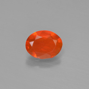 Opale de feu Orange naturelle Coupe ovale, 0.45 ct, Transparent