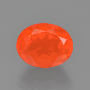 Opale de feu orange naturelle coupe ovale, 1,42 ct, transparent