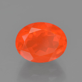 Opale de feu orange naturelle coupe ovale, 1,42 ct, transparent