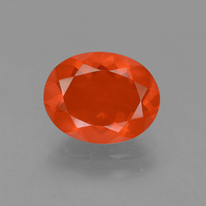 Opale de feu orange naturelle coupe ovale, 1,43 ct, transparent