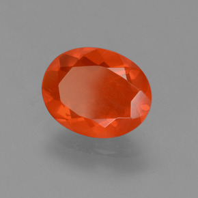 Opale de feu orange naturelle coupe ovale, 1,43 ct, transparent
