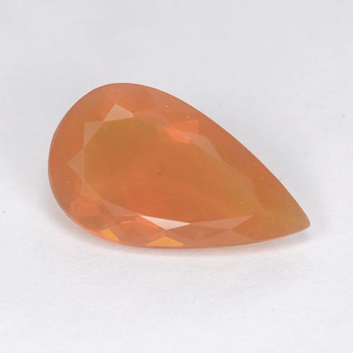 Opale de feu Orange moyen naturelle En forme de poire, 2.94 ct, Translucide