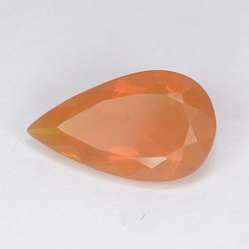 Opale de feu Orange moyen naturelle En forme de poire, 2.94 ct, Translucide