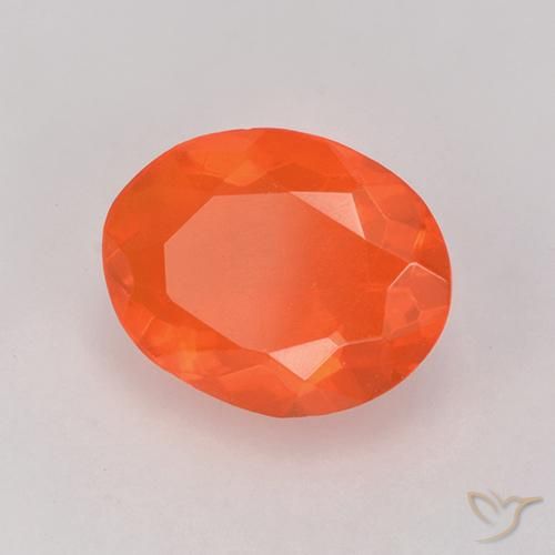 Opale de feu Orange vif naturelle ovale, 0.75 ct, Transparent