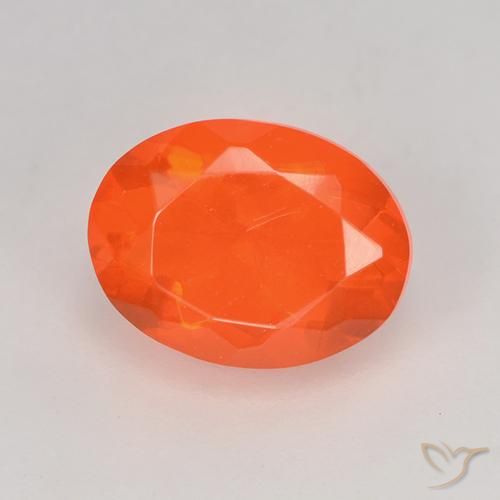 0.83ct Naturel Orange feu Opale de feu, ovale, Transparent