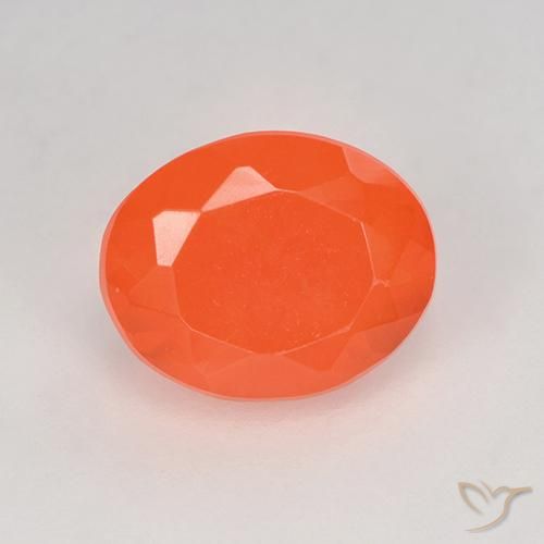 Opale de feu orange naturelle coupe ovale, 0,80 ct, transparent