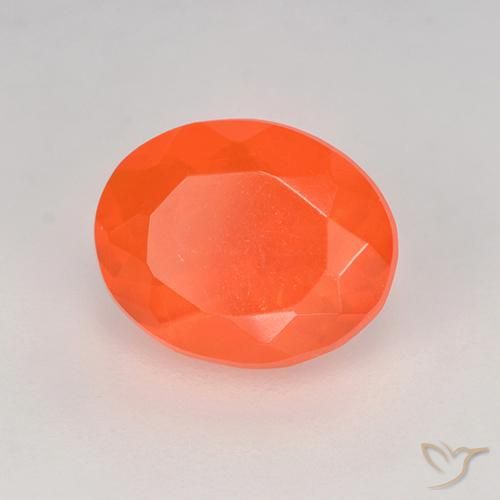 Opale de feu orange naturelle coupe ovale, 0,80 ct, transparent