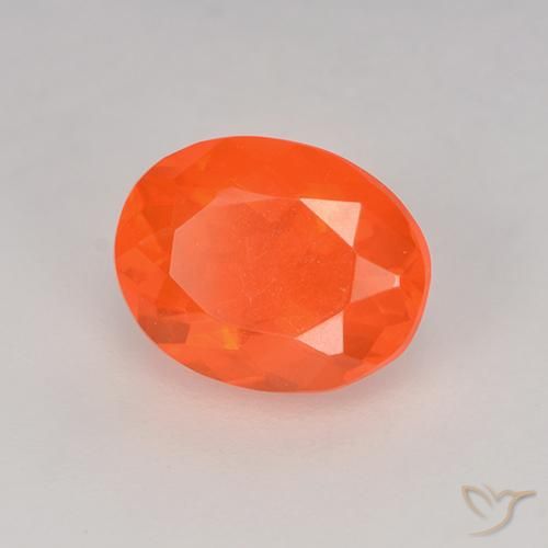 Opale de feu Orange vif naturelle ovale, 0.82 ct, Transparent