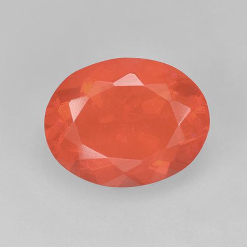 Opale de feu Orange rouge foncé naturelle Coupe ovale, 1.11 ct, Transparent