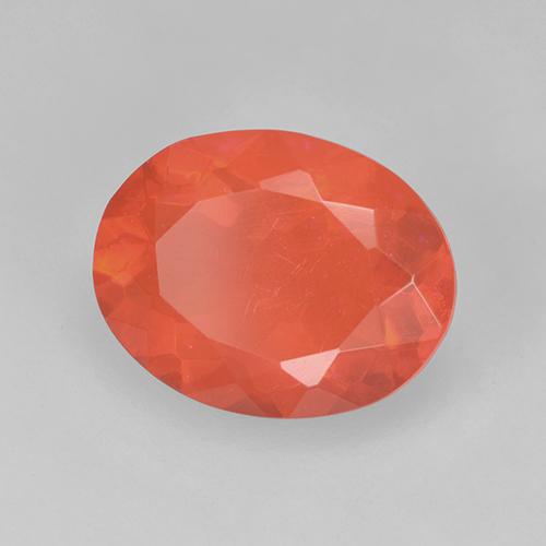 Opale de feu Orange rouge foncé naturelle Coupe ovale, 1.11 ct, Transparent