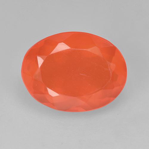 Opale de feu Orange rouge foncé naturelle Coupe ovale, 1.37 ct, Transparent