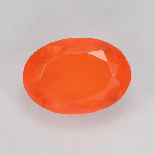 Opale de feu Orange vif naturelle Coupe ovale, 2.93 ct, Transparent