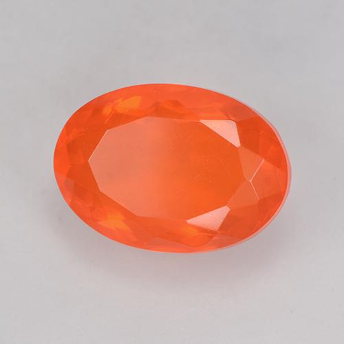 Opale de feu Orange vif naturelle Coupe ovale, 2.93 ct, Transparent