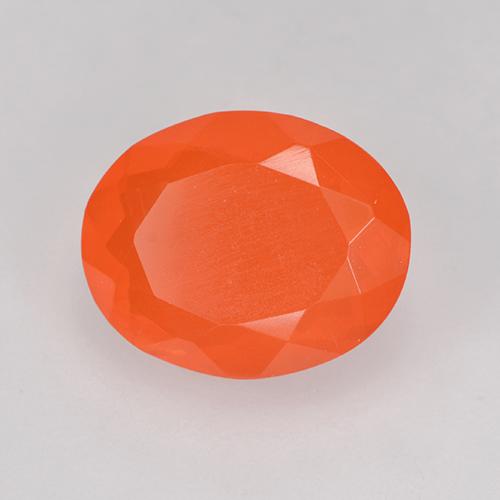 Opale de feu orange naturelle coupe ovale, 1,69 ct, transparent